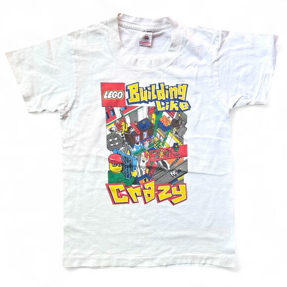 Vintage Lego Building Like Crazy City T Shirt Single Stitch Yth 14 16 USA Made